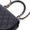 Secondhand Chanel CC Quilted Lambskin Half Moon Top Handle Flap