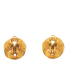 Chanel CC Gold Plated Round Clip On Earrings Secondhand