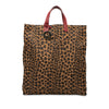 Fendi Leopard Printed Canvas Shopping Tote Secondhand