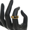 Dior Gold Plated Danseuse Etoile CD Logo Chain Ring Secondhand