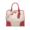 Prada Saffiano Trimmed Canvas Canapa Logo Satchel Secondhand