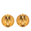 Chanel Gold Plated CC Round Clip On Earrings Secondhand