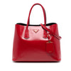 Prada Medium Saffiano Vernice Double Satchel Secondhand