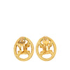 Chanel CC Gold Plated Oval Clip On Earrings Secondhand