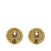 Chanel CC Gold Plated Round Clip On Earrings Secondhand
