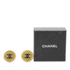 Chanel CC Gold Plated Round Clip On Earrings Secondhand