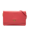 Prada Saffiano Lux Wallet On Chain Secondhand
