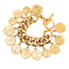 Chanel CC Gold Plated Coins Charm Bracelet Secondhand