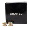 Chanel CC Gold Plated Strass Faux Pearl Resin Embellished Bullet Back Earrings Secondhand