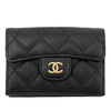 Chanel CC Quilted Caviar Flap Card Holder Wallet Secondhand