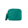 second hand Chanel Emerald Green Quilted Lambskin Front Pocket Tassel Camera Bag Gold Hardware -'80s