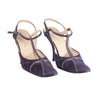 Second Hand Prada Purple Suede T-Strap Pumps