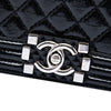 Chanel Small Quilted Crinkled Patent Boy Flap Secondhand