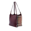 Burberry Small Derby Calfskin and House Check Canvas Canterbury Tote Secondhand