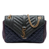 Saint Laurent Medium Triquilt Tricolor Sheepskin Monogram College Bag Secondhand