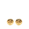 Chanel CC Gold Plated Quilted Round Clip On Earrings Secondhand