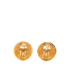 Chanel CC Gold Plated Quilted Round Clip On Earrings Secondhand