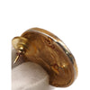Chanel CC Gold Plated Round Push Back Earrings Secondhand