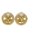 Chanel CC Gold Plated Round Clip On Earrings Secondhand