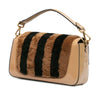 Fendi Shearling Pequin Baguette Satchel Secondhand