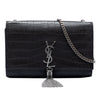 Saint Laurent Medium Croc Embossed Leather Kate Tassel Crossbody Secondhand