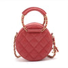 Chanel Round Clutch with Chain Quilted Caviar