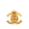 Chanel CC Gold Plated Turn Lock Clip On Earrings Secondhand