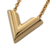 Louis Vuitton Gold Plated Essential V Pendant Necklace Secondhand