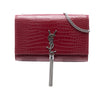 Saint Laurent Medium Croc Embossed Leather Monogram Kate Tassel Crossbody Secondhand