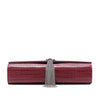 Secondhand Saint Laurent Medium Croc Embossed Leather Monogram Kate Tassel Crossbody