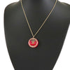Chanel CC Gold Plated Resin Tweed Chain Round Pendant Necklace Secondhand