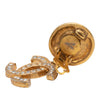 Chanel Gold Plated CC Strass Drop Clip On Earrings Secondhand