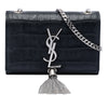 Saint Laurent Small Croc Embossed Leather Monogram Kate Tassel Crossbody Secondhand