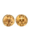 Chanel CC Gold Plated Round Clip On Earrings Secondhand