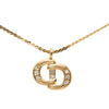 Dior Gold Plated Strass CD Logo Pendant Necklace Secondhand