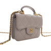 Chanel Mini Quilted Lambskin Top Handle Card Holder with Chain Secondhand