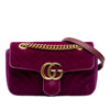 Gucci Small GG Marmont Matelasse Velvet Shoulder Bag Secondhand