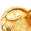 Chanel CC Gold Plated Round Clip On Earrings Secondhand