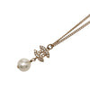 Secondhand Chanel Gold Plated Strass CC Faux Pearl Drop Pendant Necklace