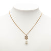 Secondhand Chanel Gold Plated Strass CC Faux Pearl Drop Pendant Necklace