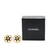 Chanel Gold Plated CC Round Star Clip On Earrings Secondhand