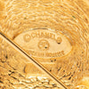 Chanel CC Gold Plated Quilted Round Brooch Secondhand