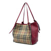 Burberry Small Haymarket Check Nylon and Calfskin Canterbury Tote Secondhand
