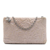 Chanel Embossed Metallic Lambskin Camellia Chain Pochette Secondhand