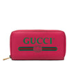 Gucci Grained Calfskin Web Logo Zip Around Wallet Secondhand