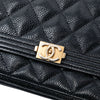 Secondhand Chanel Quilted Caviar Boy Wallet on Chain