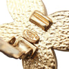 Chanel CC Gold Plated Enamel Flower Clip On Earrings Secondhand