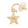 Chanel CC Gold Plated Enamel Star Push Back Earrings Secondhand