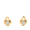 Chanel CC Gold Plated and Strass Round Clip On Earrings Secondhand
