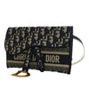Dior Oblique Canvas Embroidered Saddle Slim Belt Pouch Secondhand